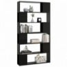 Magasfényű fekete térelválasztó könyvszekrény 100 x 24 x 188 cm