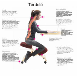 Ergonomikus térdelőszék, rózsaszín|bükkfa, GROCO