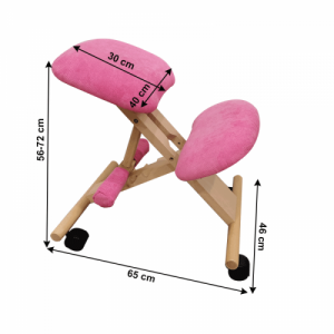 Ergonomikus térdelőszék, rózsaszín|bükkfa, GROCO