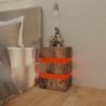 Füstös tölgyszínű szerelt fa LED-es éjjeliszekrény 45x35x67 cm