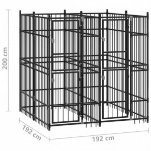 Acél kültéri kutyakennel 3,69 m²