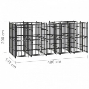 Acél kültéri kutyakennel 9,22 m²