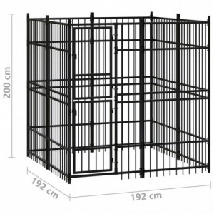 Acél kültéri kutyakennel 3,69 m²