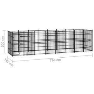 Acél kültéri kutyakennel 14,75 m²