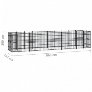 Acél kültéri kutyakennel 18,43 m²