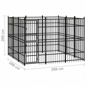 Acél kültéri kutyakennel 8,29 m²