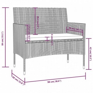 8 részes szürke polyrattan kerti bútorszett párnákkal