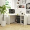 Sarok íróasztal 120x126cm fehér, magasfényű grafitszürke, jobbos kivitel