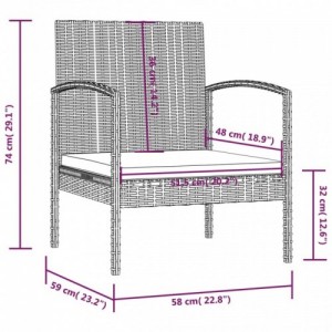 16 részes barna polyrattan kerti ülőgarnitúra párnákkal