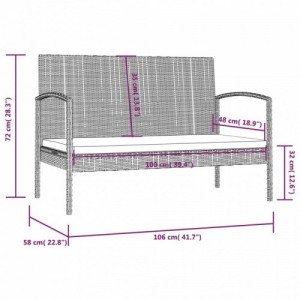 16 részes szürke polyrattan kerti ülőgarnitúra párnákkal