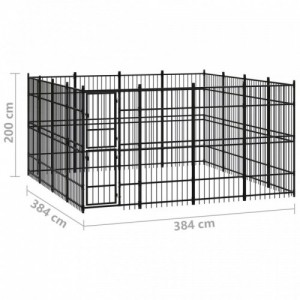 Acél kültéri kutyakennel 14,75 m²