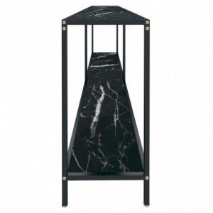 Fekete edzett üveg tálalóasztal 220 x 35 x 75,5 cm