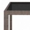 Barna polyrattan kerti asztal 90 x 90 x 75 cm