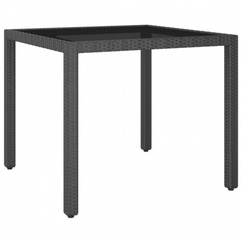 Fekete polyrattan kerti asztal 90 x 90 x 75 cm