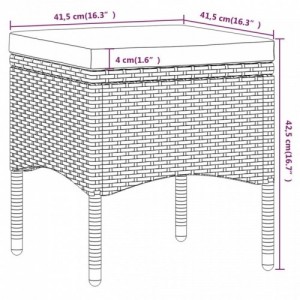 5 részes fekete polyrattan és tömör akácfa kerti bisztrószett