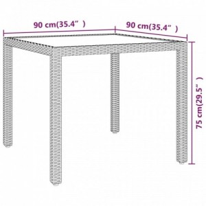 5 részes szürke polyrattan és edzett üveg kerti étkezőgarnitúra