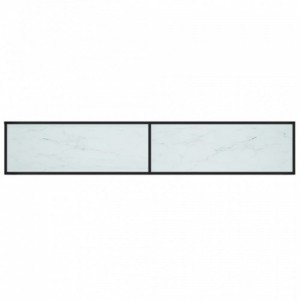 Fehér márvány színű edzett üveg TV-szekrény 220 x 40 x 40,5 cm