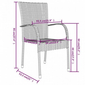 3 részes barna polyrattan kerti étkezőgarnitúra