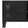 Ipari stílusú fekete fém TV-szekrény 120 x 35 x 48 cm