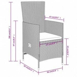 7 részes bézs kerti étkezőgarnitúra párnákkal