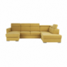 Luxus kivitelű ülőgarnitúra, sárga|barna párnák, jobbos, MARIETA U