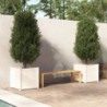 2 db fehér tömör fenyőfa kerti virágtartó 60 x 60 x 60 cm