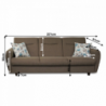 Háromszemélyes kanapé, nyitható, barna Savana|minta, MILO