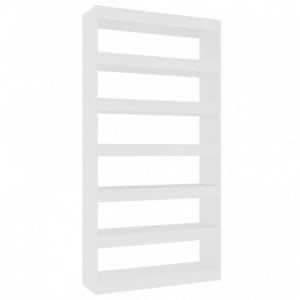 Fehér szerelt fa könyvszekrény|térelválasztó 100 x 30 x 198 cm