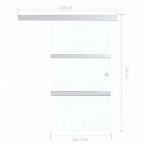 Ezüstszínű ESG üveg és alumínium tolóajtó 102,5 x 205 cm