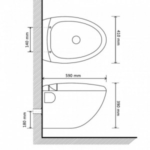 Új Falra Akasztható WC Fehér Egyedülálló Tojás Forma