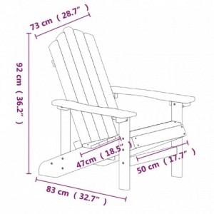 Antracitszürke HDPE kerti adirondack szék