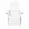 Fehér HDPE kerti adirondack szék lábtartóval