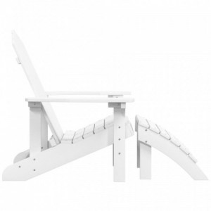Fehér HDPE kerti adirondack szék lábtartóval