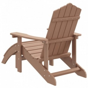 Barna HDPE kerti adirondack szék lábtartóval