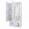 Gyerek moduláris szekrény, fehér|barna minta, KIRBY