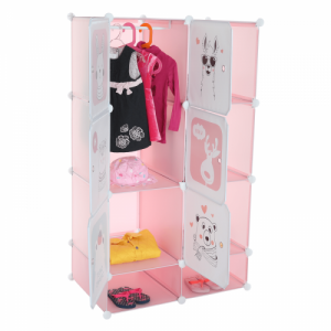 Moduláris szekrény gyerekeknek, rózsaszín|gyerek minta, NORME