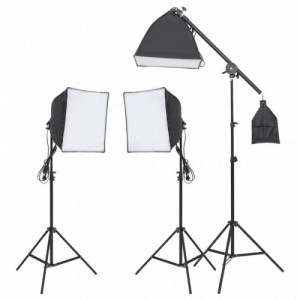 Stúdiólámpaszett háromlábú állvánnyal és softbox-szal