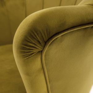 Fotel Art-deco stílusban, mustár színű Velvet anyag|gold chróm-arany, NOBLIN