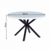 Étkezőasztal, fehér matt|fekete, átmérő 120 cm, MEDOR