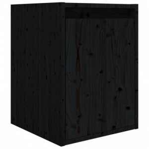 8 darab fekete tömör fenyőfa TV-szekrény