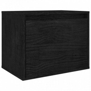 7 darab fekete tömör fenyőfa TV-szekrény