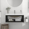 Fekete vas fürdőszobai mosdókagylóváz beépített mosdóval