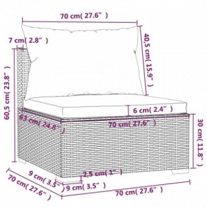 3 részes szürke polyrattan kerti ülőgarnitúra párnákkal