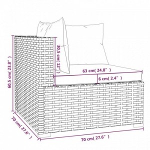 5 részes barna polyrattan kerti bútorszett párnákkal