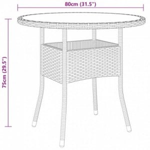 3 részes szürke polyrattan kerti étkezőgarnitúra