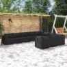 10 részes fekete polyrattan kerti ülőgarnitúra párnákkal