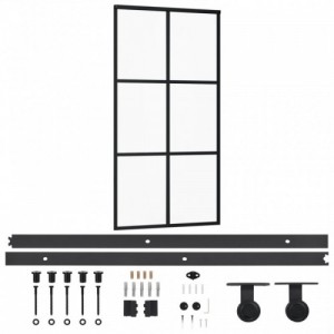 ESG üveg és alumínium tolóajtó fémszerelvény-szettel 102x205 cm