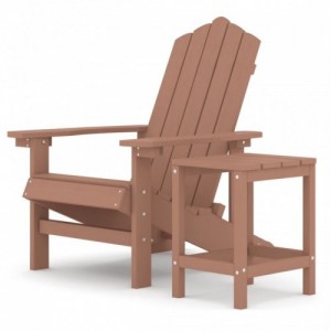 Barna HDPE kerti adirondack szék asztallal