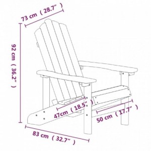 Antracitszürke HDPE kerti adirondack székek asztallal