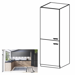 Magas hűtő beépítő szekrény, artisan tölgy, univerzális, LANGEN D60ZL